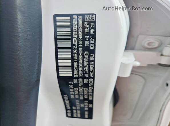 ZASFAKAN7J7C00659 2018 ALFA ROMEO STELVIO White Widok naklejki z numerem VIN
