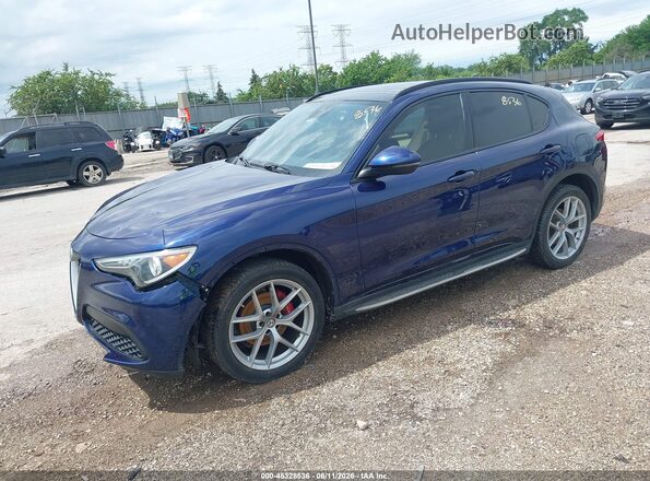 ZASFAKNN3J7C00135 2018 ALFA ROMEO STELVIO Blue Առջևի ձախ երեք քառորդ տեսարան