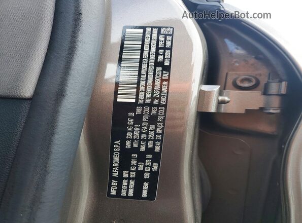 ZASPAKAN5K7C32788 2019 ALFA ROMEO STELVIO Коричневый Вид наклейки с VIN-кодом