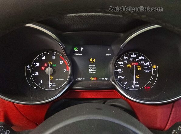 ZASPAKAN6K7C34212 2019 ALFA ROMEO STELVIO Black Widok zestawu wskaźników
