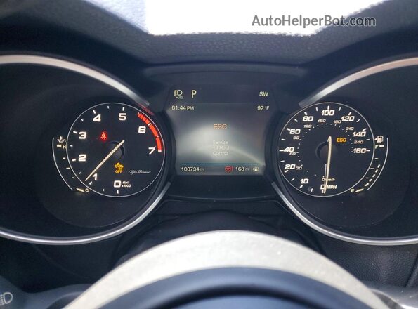 ZASPAKAN7K7C49124 2019 ALFA ROMEO STELVIO White ხელსაწყოთა პანელის ხედი