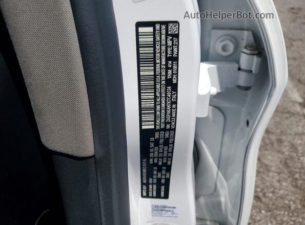 ZASPAKAN7K7C49124 2019 ALFA ROMEO STELVIO White VIN კოდის სტიკერის ხედი