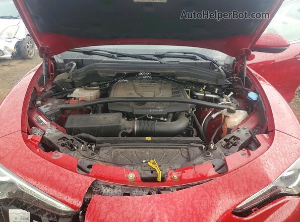 ZASPAKBN0L7C84068 2020 ALFA ROMEO STELVIO Red ძრავის განყოფილების ხედი