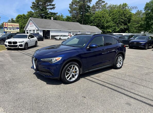 ZASPAKBN7K7C71882 2019 ALFA ROMEO STELVIO Blue Trasero izquierdo
