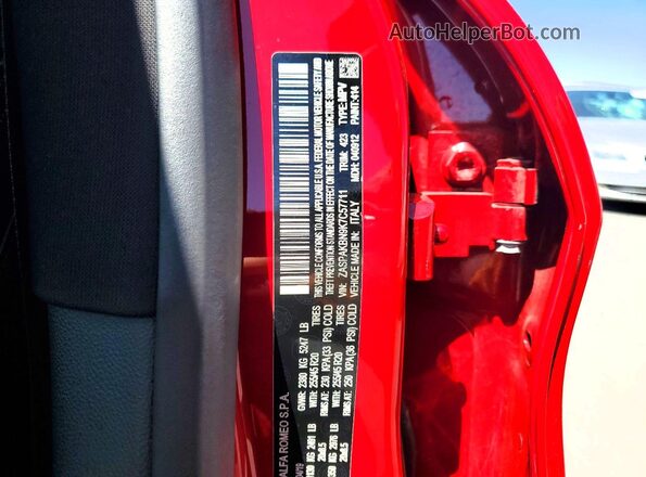 ZASPAKBN9K7C57711 2019 ALFA ROMEO STELVIO Red Widok wnętrza 360 stopni