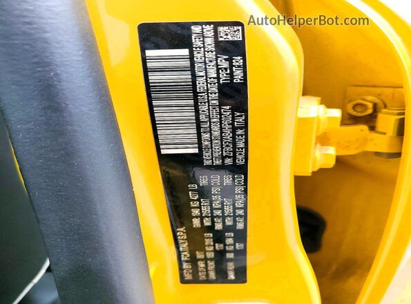 ZFBCFXAB4HP602474 2017 FIAT 500X Yellow VIN կոդի պիտակի տեսք