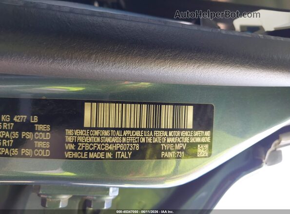 ZFBCFXCB4HP607378 2017 FIAT 500X Blue Widok komory silnika