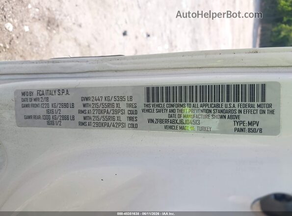 ZFBERFABXJ6J04513 2018 RAM PROMASTER CITY White Շարժիչի բաժամունքի տեսք