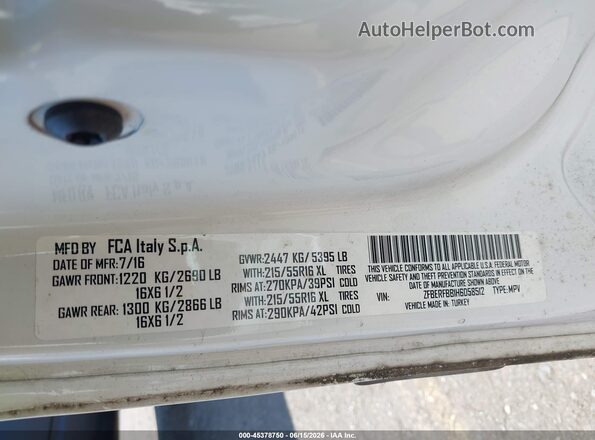 ZFBERFBB1H6D58512 2017 RAM PROMASTER CITY Белый Вид подкапотного пространства