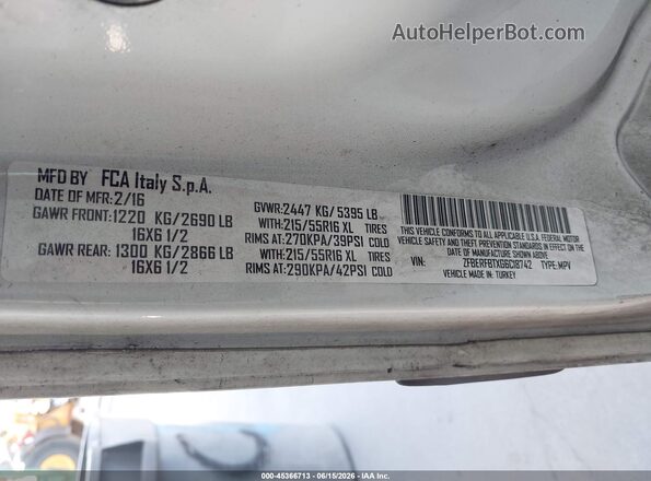 ZFBERFBTXG6C18742 2016 RAM PROMASTER CITY White Շարժիչի բաժամունքի տեսք