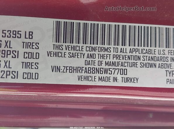 ZFBHRFAB8N6W57700 2022 RAM PROMASTER CITY Красный Вид подкапотного пространства