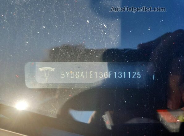 5YJSA1E13GF131125 2016 TESLA MODEL Gray Widok naklejki z numerem VIN