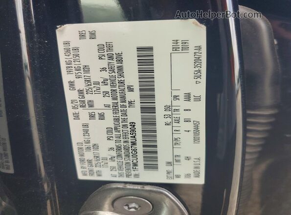1FMCU0G67MUA59049 2021 FORD ESCAPE Black Vista interior de 360 grados