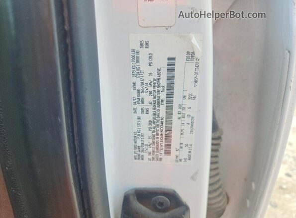 1FTEW1EG4HKD34810 2017 FORD F150 White VIN კოდის სტიკერის ხედი