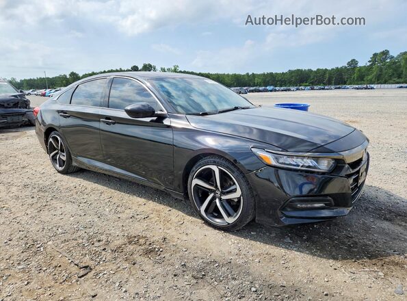 1HGCV1F32KA115560 2019 HONDA ACCORD Black Front view