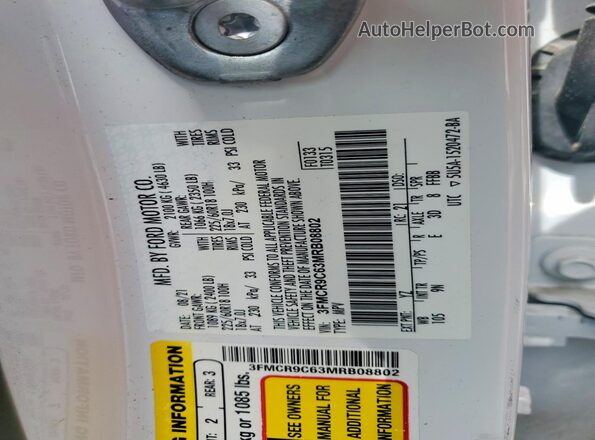 3FMCR9C63MRB08802 2021 FORD BRONCO Белый Вид наклейки с VIN-кодом