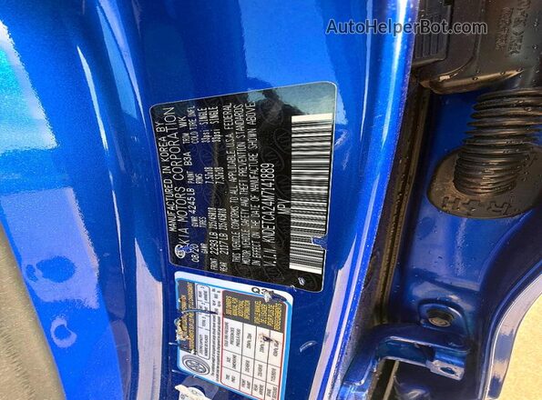 KNDETCA24M7141889 2021 KIA SELTOS Синий Вид задней части салона