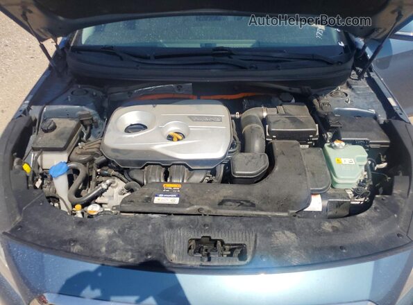 KMHE34L10GA018832 2016 HYUNDAI SONATA Blue Vista del compartimento del motor
