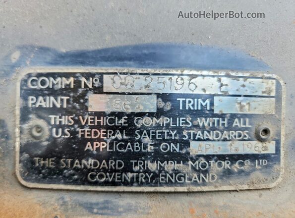 CC25196L 1969 TRIUMPH GT6 Черный Вид подкапотного пространства