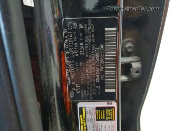 KNALC4J14J5098051 2018 KIA CADENZA Black Vista de la etiqueta del VIN