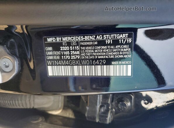 W1N4M4GBXLW016429 2020 MERCEDES-BENZ GLB-CLASS Black სალონის 360-გრადუსიანი ხედი