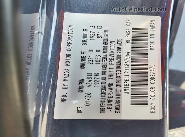 JM1BPBLL2T1867064 2026 MAZDA 3 Gray VIN կոդի պիտակի տեսք