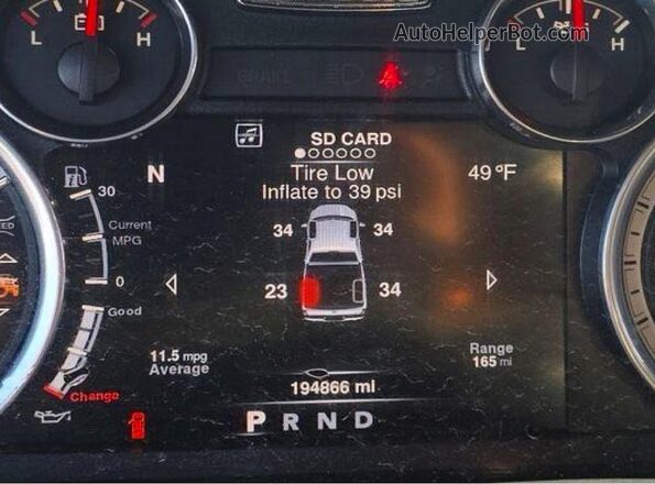 1C6RR7TT2GS218443 2016 RAM 1500 Red Vista del cuadro de instrumentos