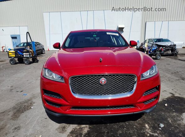 SADCJ2EV9JA257300 2018 JAGUAR F-PACE Red Вид ззаду