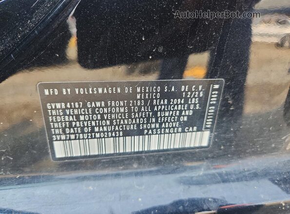 3VW7W7BU2TM029438 2026 VOLKSWAGEN JETTA Black Սալոնի 360 աստիճան տեսք