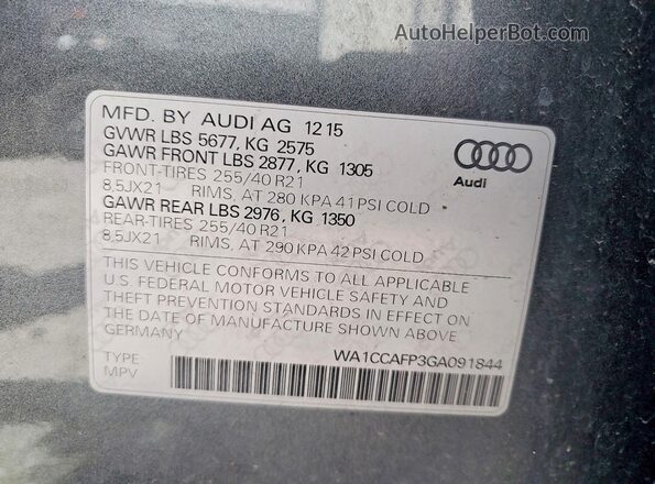 WA1CCAFP3GA091844 2016 AUDI SQ5 Black 360 interior view