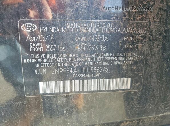5NPE34AF1HH586276 2017 HYUNDAI SONATA Black Панорамний вид салону 360°