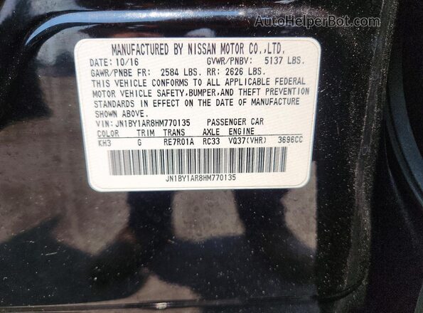 JN1BY1AR8HM770135 2017 INFINITI Q70 Black Вид наклейки з VIN-кодом