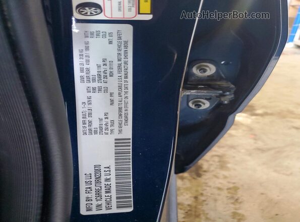 1C6RREJT8RN220870 2024 RAM 1500 Blue Widok naklejki z numerem VIN