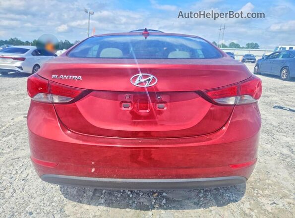 5NPDH4AE8GH785828 2016 HYUNDAI ELANTRA Red Widok wnętrza z przodu