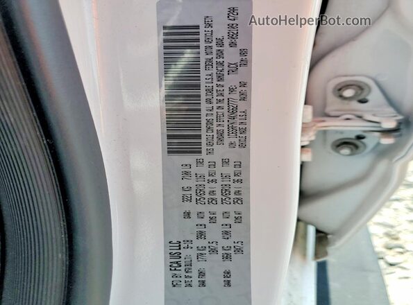 1C6SRFNT4KN662777 2019 RAM 1500 White Widok naklejki z numerem VIN