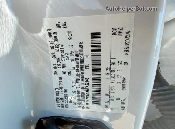 1FTEW1E4XKFA22142 2019 FORD F150 White Rear interior view