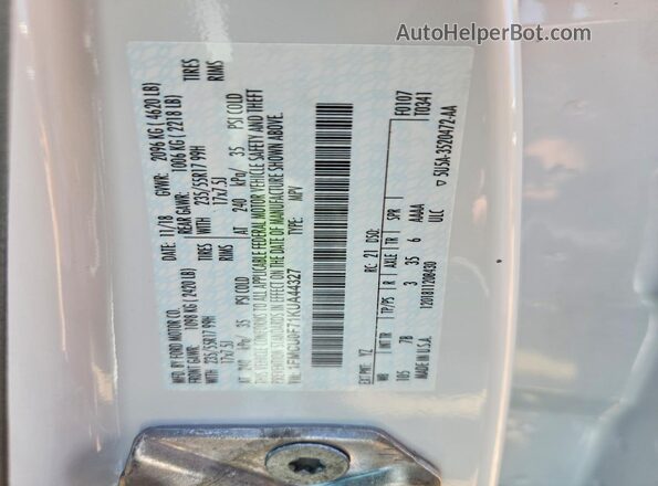1FMCU0F71KUA44327 2019 FORD ESCAPE White Vista interior de 360 grados