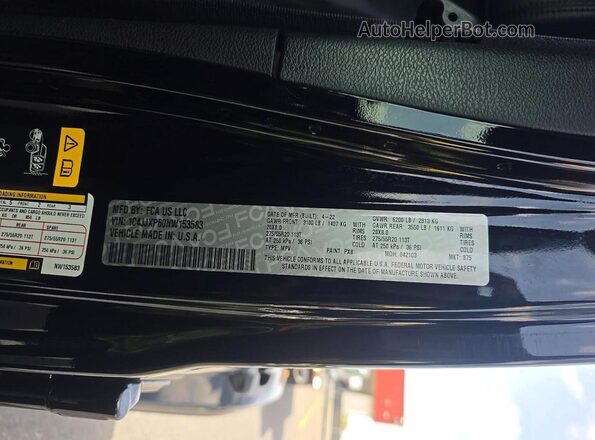 1C4JJXP60NW153583 2022 JEEP WRANGLER Black Вид задньої частини салону