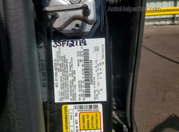 3FA6P0HD2HR270586 2017 FORD FUSION Black Vista de la etiqueta del VIN