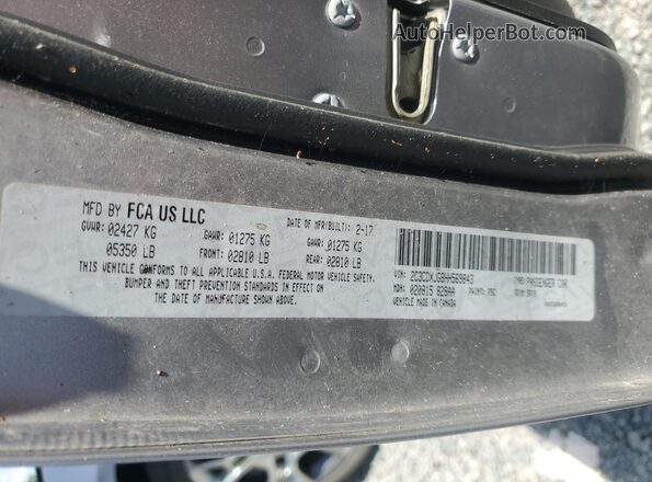 2C3CDXJG8HH569843 2017 DODGE CHARGER Silver Widok naklejki z numerem VIN