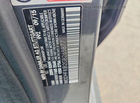 WDDHF8JB2GB265877 2016 MERCEDES-BENZ E Gray VIN sticker view