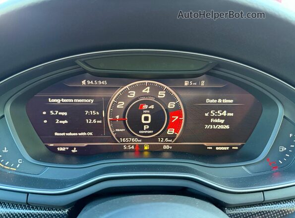 WAUC4AF41KA053138 2019 AUDI S4 White Առջևի վահանակի տեսք