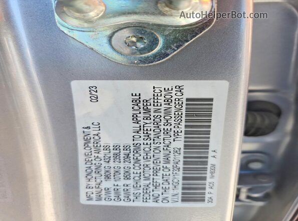 1HGCY1F32PA011262 2023 HONDA ACCORD Серебряный Панорамный вид салона 360°