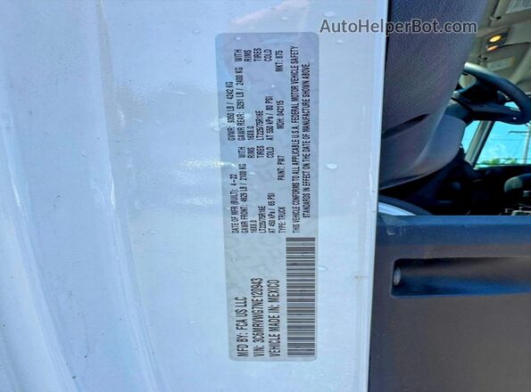 3C6MRVWG7NE120943 2022 RAM PROMASTER White Հետևի նստատեղերի տեսք