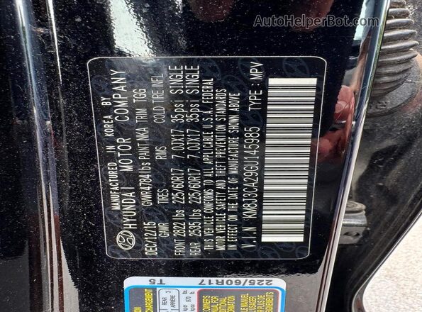 KM8J3CA29GU145985 2016 HYUNDAI TUCSON Black VIN կոդի պիտակի տեսք