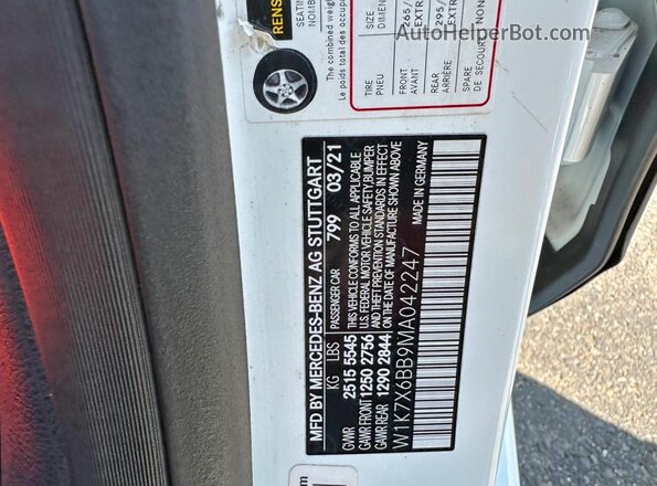 W1K7X6BB9MA042247 2021 MERCEDES-BENZ GT-CLASS White Rear interior view