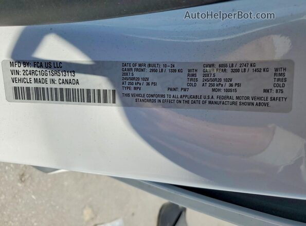 2C4RC1GG1SR513113 2025 CHRYSLER PACIFICA White 