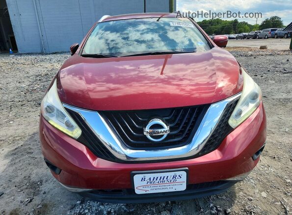 5N1CZ2MG9GN150817 2016 NISSAN MURANO Red Rear view