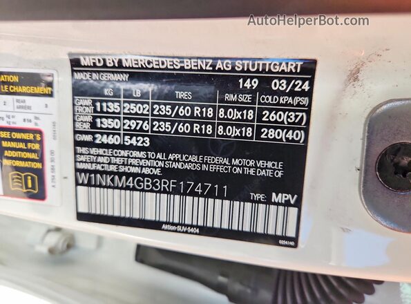 W1NKM4GB3RF174711 2024 MERCEDES-BENZ GLC-CLASS White Սալոնի 360 աստիճան տեսք