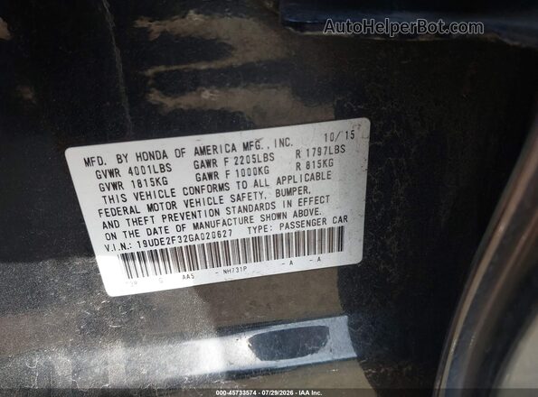 19UDE2F32GA020627 2016 ACURA ILX Black Widok tylnych siedzeń